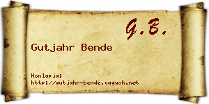 Gutjahr Bende névjegykártya